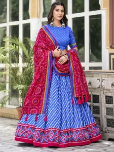 LOOKNBOOK ART Printed Ready to Wear Lehenga & Unstitched Blouse With Dupatta