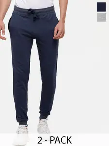 MADSTO Men Solid 2Pcs Slim Fit Cotton Mid Rise Joggers