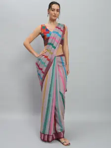 RACHNA Striped Zari Woven Ready to Wear Saree