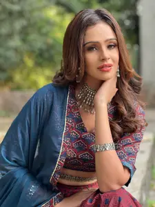 Janasya Printed Ready to Wear Lehenga & Blouse With Dupatta