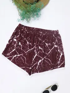 LULU & SKY Women Printed Slim Fit Low-Rise Shorts