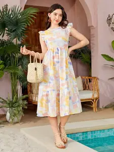 BAESD Tie and Dye Dyed Fit & Flare Midi Dress