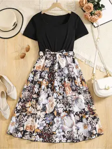 BAESD Girls Floral Printed Fit & Flare Dress