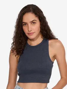 The Souled Store Women Self Design Slim Fit Sleeveless Cotton Tank Tops