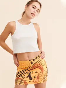 TANDUL Printed Straight Mini Skirt