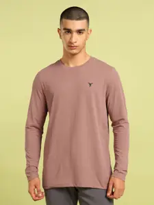 Technosport Men UPF50 Solid Round Neck Polyester Slim Fit Tshirt