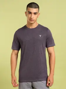 Technosport Men UPF50 Solid Round Neck Polyester Slim Fit Tshirt