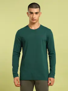 Technosport Men UPF50 Solid Round Neck Polyester Slim Fit Tshirt