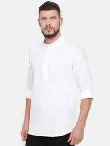 Cross Court Band Collar Cotton Straight Kurta