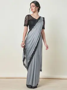 Soch Embroidered Pure Crepe Saree