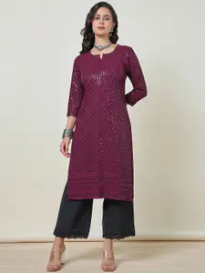 Soch Floral Embroidered Sequinned Straight Kurta