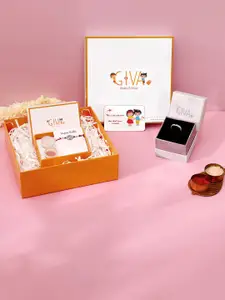 GIVA Set of 2 925 Silver Rakhi with Ring & Roli Chawal