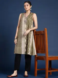 Taavi Pure Cotton Floral Printed Indie Florals A-Line Block Print Legacy Kurta