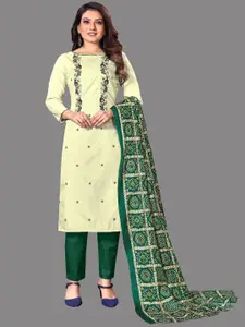 JULEE Floral Embroidered Thread Work Unstitched Dress Material