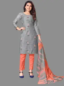 JULEE Ethnic Motifs Embroidered Sequinned Unstitched Dress Material