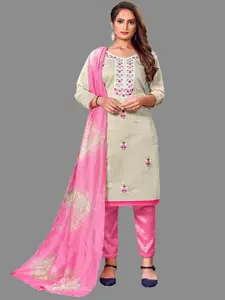 JULEE Ethnic Motifs Embroidered Thread Work Unstitched Dress Material