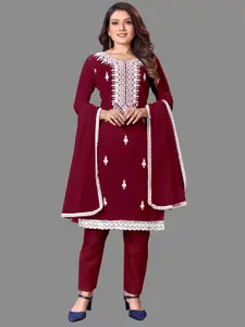 JULEE Ethnic Motifs Embroidered Thread Work Unstitched Dress Material