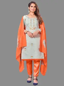 JULEE Floral Embroidered Thread Work Unstitched Dress Material