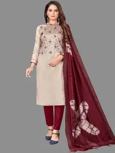 JULEE Floral Embroidered Unstitched Dress Material