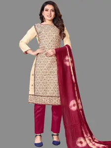 JULEE Ethnic Motifs Embroidered Thread Work Unstitched Dress Material