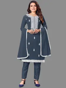 JULEE Ethnic Motifs Embroidered Thread Work Unstitched Dress Material