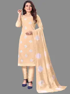 JULEE Geometric Embroidered Thread Work Unstitched Dress Material