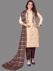 JULEE Floral Embroidered Thread Work Unstitched Dress Material