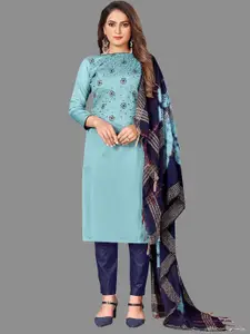 JULEE Floral Embroidered Thread Work Unstitched Dress Material