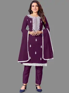 JULEE Ethnic Motifs Embroidered Thread Work Unstitched Dress Material