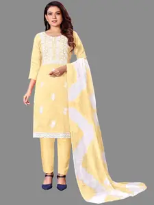 JULEE Ethnic Motifs Embroidered Thread Work Unstitched Dress Material