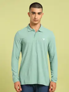 Technosport Solid Slim Fit Polo Sports T-shirt with MATPIQ