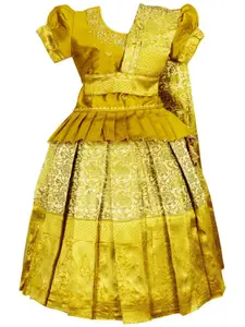 AMIRTHA FASHION Girls Embroidered Thread Work Ready to Wear Lehenga & Choli With Dupatta