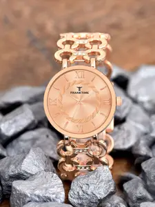 Franktime Women Brass Dial & Stainless Steel Bracelet Style Straps Analogue Watch FT-0029 R