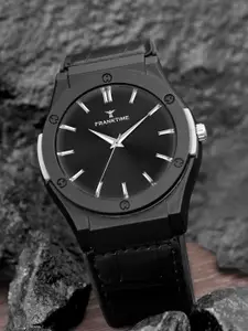 Franktime Men Brass Dial & Straps Analogue Watch FT-0038 BLK