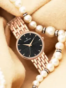 Franktime Women Brass Dial & Stainless Steel Bracelet Style Straps Analogue Watch FT-0039 GRY