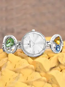 Franktime Women Brass Patterned Dial & Stainless Steel Bracelet Style Straps Analogue Watch FT-0030 S