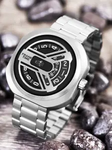 Franktime Men Brass Dial & Stainless Steel Bracelet Style Straps Analogue Watch FT-0019 SL