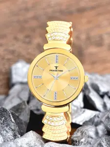 Franktime Women Brass Dial & Stainless Steel Bracelet Style Straps Analogue Watch FT-0028 G