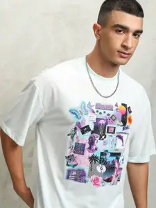 HIGHLANDER Men Graphic Printed Graphic Print Others Round Neck Polyester Oversized T-Shirt