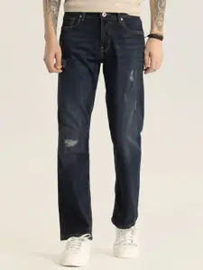 Snitch Men Smart Bootcut Mildly Distressed Light Fade Mid Rise Stretchable Jeans