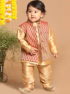 VASTRAMAY Boys Woven Design Nehru Jacket