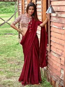 Anouk Embellished Beads and Stones Poly Chiffon Saree