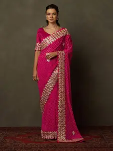 Anouk Ethnic Motifs Gotta Patti Bandhani Saree