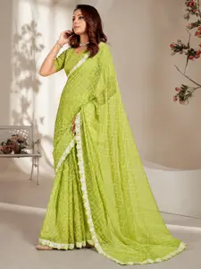Anouk Ethnic Motifs Embroidered Poly Chiffon Saree
