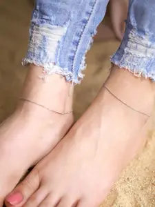 Zavya Rhodium-Plated 925 Sterling Silver Anklet