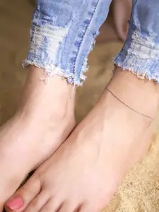 Zavya Rhodium-Plated 925 Sterling Silver Anklet