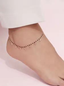 Zavya Rose Gold-Plated 925 Sterling Silver Artificial Stones Anklet