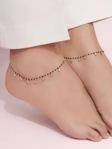 Zavya Rose Gold-Plated 925 Sterling Silver Artificial Stones Anklet
