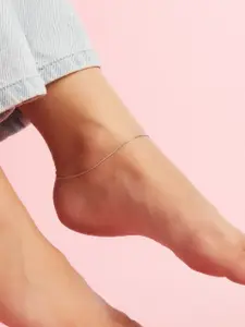 Zavya Rhodium-Plated 925 Sterling Silver Anklet