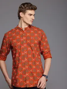 Allen Solly Pure Cotton Ethnic Motifs Custom Slim Fit Opaque Printed Casual Shirt
